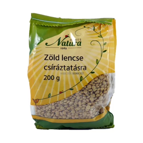 Natura csíráztatásra zöld lencse 200 g - Bio és natúr élelmiszerek