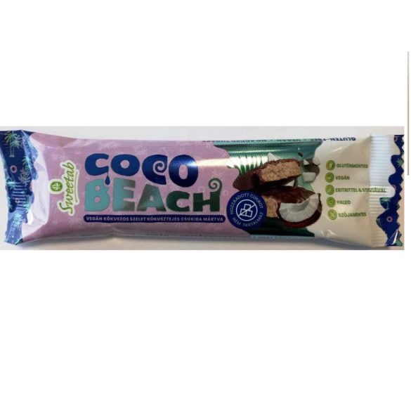 Sweetab vegan, glutenfree csokiszelet kókuszos 35 g