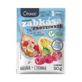 Cornexi málnás-citromos protein zabkása édesítőszerrel, vegán 50 g - Bio és natúr élelmiszerek
