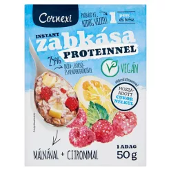 Cornexi vörösáfonyás-meggyes protein zabkása édesítőszerrel, vegán 50 g - Bio és natúr élelmiszerek