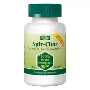 Zöldvér spir-chor alga tabletta 100% 60+18 db 78 db - Bio és natúr étrendkiegészítők
