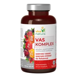 Viva natura vas komplex szerves vassal, cinkkel és folsavval kapszula 60 db - Bio és natúr étrendkiegészítők