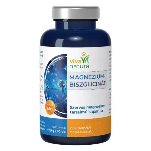 Viva natura magnézium-biszglicinát vegetáriánus étrend-kiegészítő kapszula 90 db - 