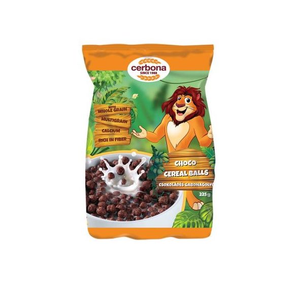 Cerbona dzsungel csokoládés gabonagolyó kalciummal 225 g