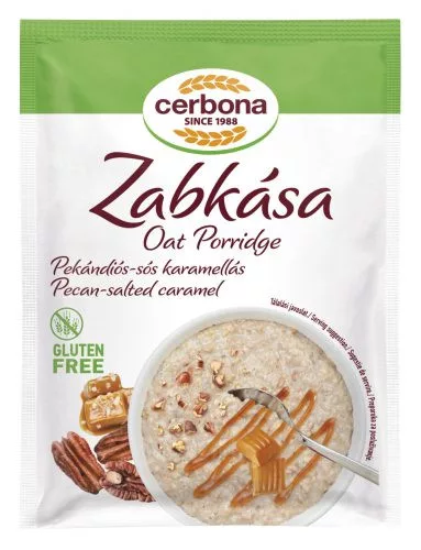 Cerbona gluténmentes zabkása pekándiós-sós karamellás 50 g - Bio és natúr élelmiszerek