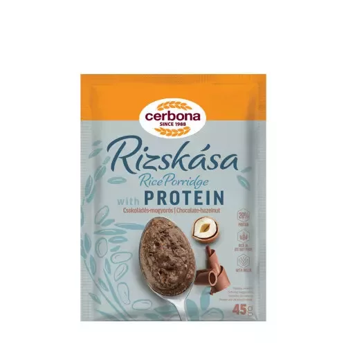 Cerbona rizskása csokis-mogyorós proteinnel 45 g – Müzli