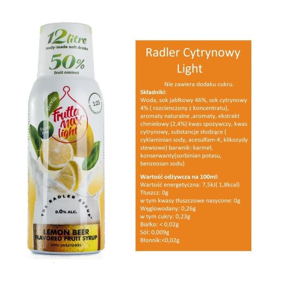 Fruttamax bubble 12 citromos radler light 500 ml