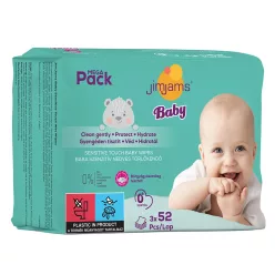 Jimjams baby nedves popsitörlőkendő illatmentes multipack 3x52db 156 db - 