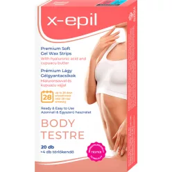 X-Epil hidratáló gélgyantacsíkok hialuronnal testre 20 db - 