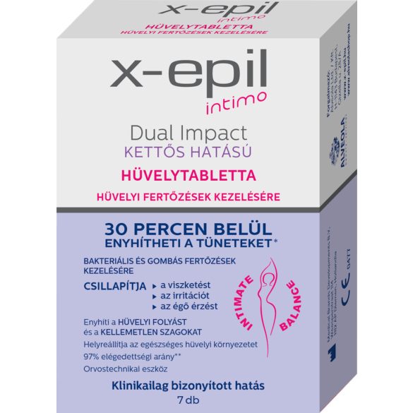 X-Epil intimo dual impact kettős hatású hüvelytabletta 7 db
