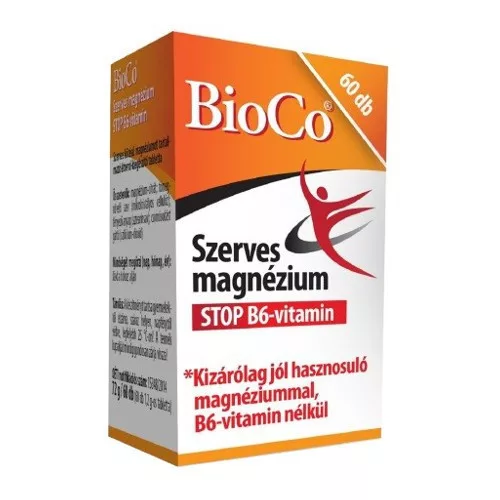 Bioco szerves magnézium stop b6-vitamin tabletta 60 db - Bio és natúr étrendkiegészítők