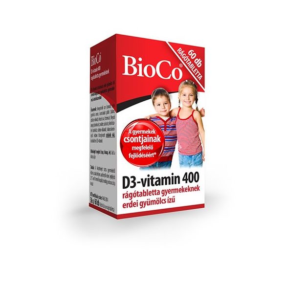 Bioco d3-vitamin 400 rágótabletta gyerekeknek 60 db erdei gyümölcs ízű