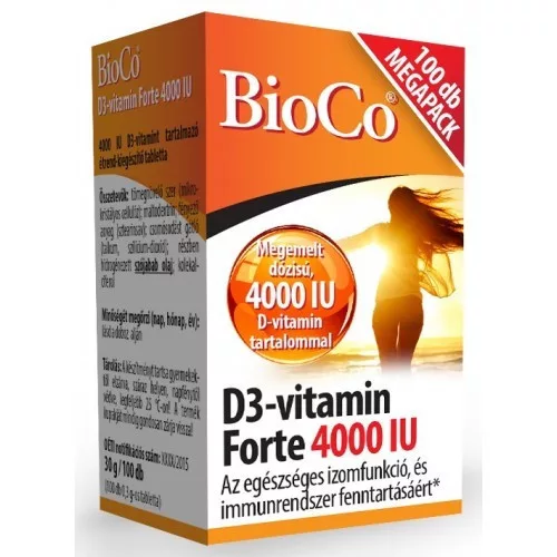 Bioco d3-vitamin forte 4000iu tabletta 100 db - Bio és natúr étrendkiegészítők
