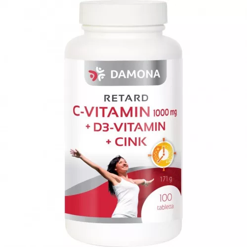 DAMONA C-VITAMIN+D3+CINK RETARD TABLETTA 100 db - Bio és natúr étrendkiegészítők