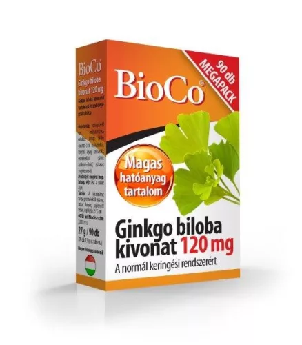 Bioco ginkgo biloba tabletta 120mg 90 db - Bio és natúr étrendkiegészítők