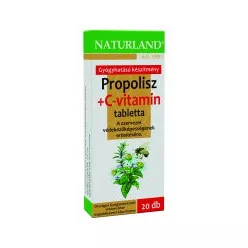 Naturland propolisz+c-vitamin tabletta 20 db - Bio és natúr étrendkiegészítők