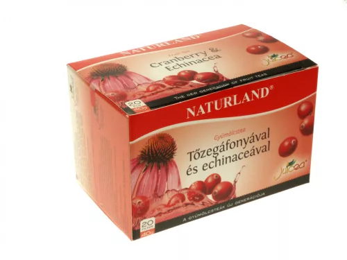 Naturland gyümölcstea tőzegáfonya-echinacea 20x2 g 40 g - Bio és natúr élelmiszerek