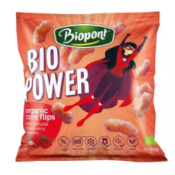 Biopont bio power extrudált kukorica valódi eperporral 55 g - Bio és natúr élelmiszerek
