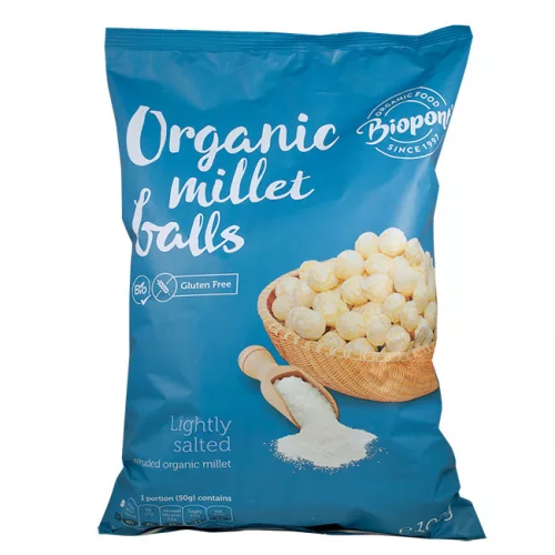 Biopont bio extrudált kölesgolyó enyhén sós 100 g - Bio és natúr élelmiszerek