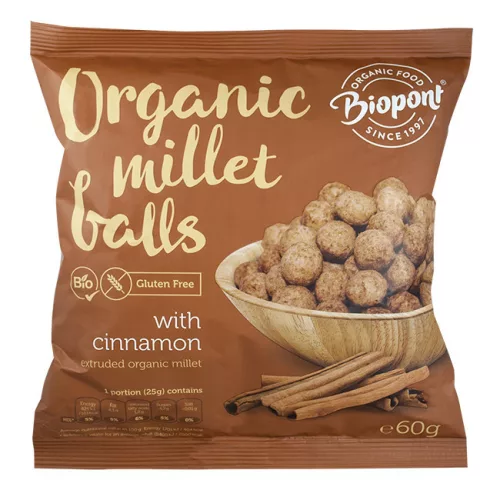 Biopont bio extrudált kölesgolyó fahéjas 60 g - Bio és natúr élelmiszerek