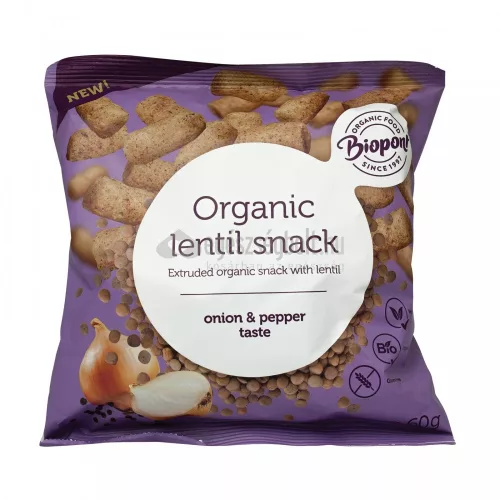 Biopont bio extrudált lencse, hagymás-borsos 60 g - Bio és natúr élelmiszerek