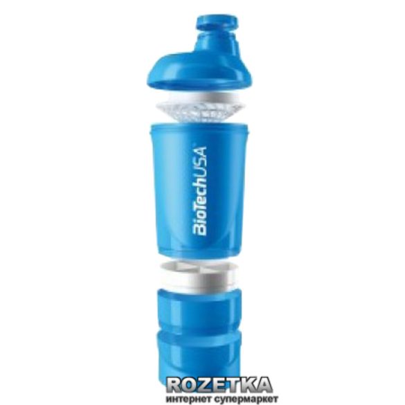 BiotechUSA Keverőpalack Biotech Wave+ kék 600ml(+200ml+150ml)