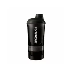 BiotechUSA Keverőpalack Biotech Wave+ fekete füst 600ml(+200ml+150ml) - 