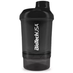 BiotechUSA Keverőpalack Biotech Wave+ Nano 300ml (+150ml) fekete-füst - 