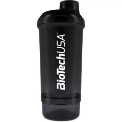 BiotechUSA Keverőpalack Biotech Wave+ Compact 500ml (+150ml) fekete-füst - 