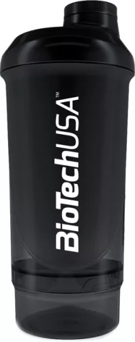 BiotechUSA Keverőpalack Biotech Wave+ Compact 500ml (+150ml) fekete-füst - 