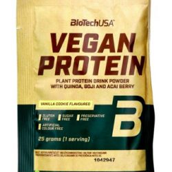   Biotech vegan protein vaníliás sütemény ízű fehérje italpor 25 g