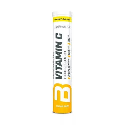 BiotechUSA Vitamin C pezsgőtabletta 20 tbl citrom - Bio és natúr étrendkiegészítők