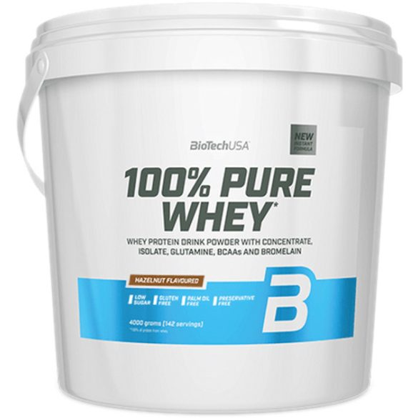 BiotechUSA 100% Pure Whey 4000g mogyoró