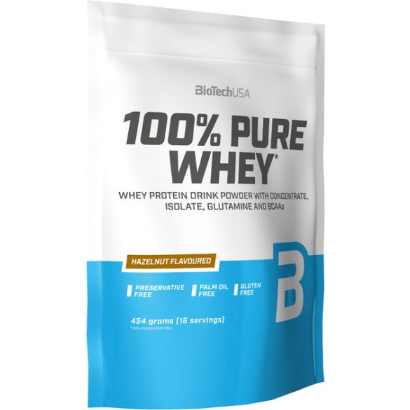 BiotechUSA 100% Pure Whey 454g mogyoró