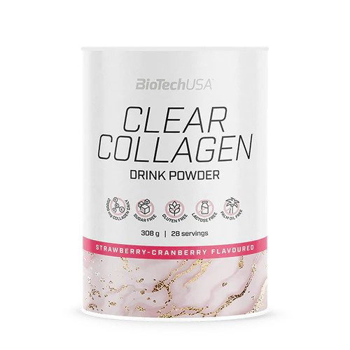 BiotechUSA Clear Collagen 308g eper vörösáfonya - Bio és natúr étrendkiegészítők