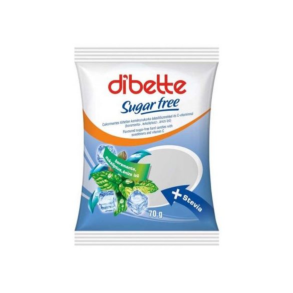 Diabette cukormentes vegyes mentol ízű cukorka édesítőszerekkel 70 g