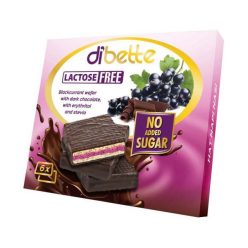   Dibette nas étcsokoládéval mártott feketeribizlis krémmel töltött ostyalapocskák laktózmentes édesítőszerrel 96 g