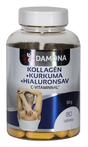 Damona kollagén+kurkuma+hialuron tabletta 80 db - Bio és natúr étrendkiegészítők