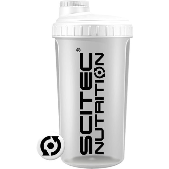 SCITEC SHAKER ÁTLÁTSZÓ FEHÉR 700ML