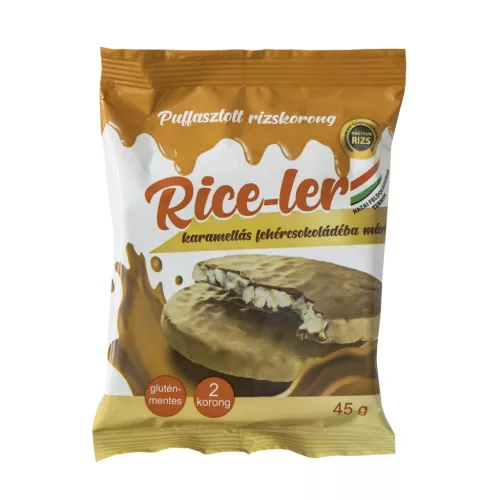 Rice-ler puffasztott rizskorong karamellás fehércsokoládéba mártva 45 g - 