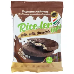 Rice-ler puffasztott rizskorong édesítőszeres tejcsokoládéval mártva 45 g - 