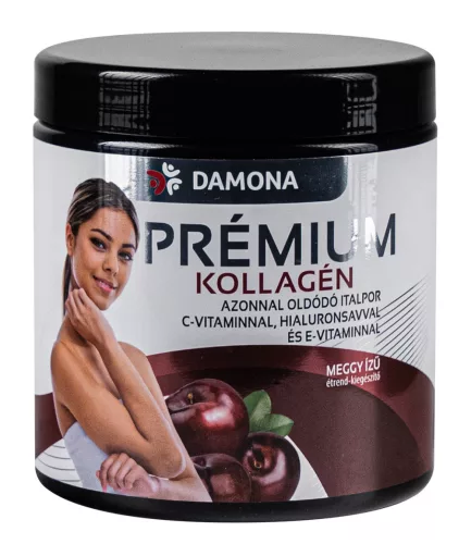 Damona Prémium Kollagén azonnal oldódó italpor meggy (320 g) - Bio és natúr étrendkiegészítők
