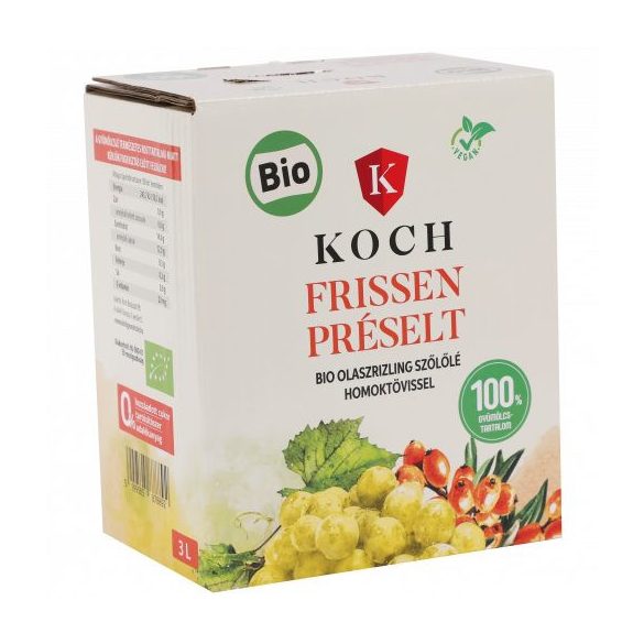 Koch bio frissen préselt olaszrizling szőlőlé homoktövissel 3000 ml