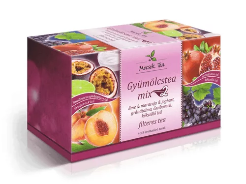 Mecsek gyümölcstea mix 2. 4x5x2 g 25 g - Bio és natúr élelmiszerek