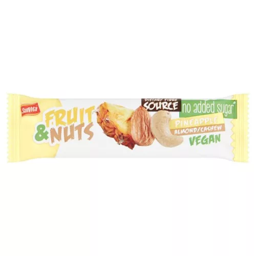 Sunvita gyümölcsszelet ananászos kesuval-mandulával 30 g - Bio és natúr élelmiszerek