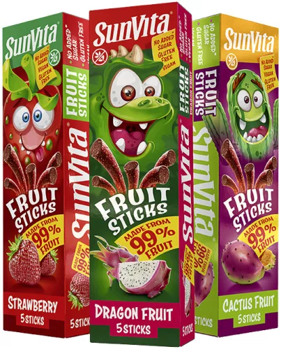 Sunvita fruit sticks eper 5 db 100 g - Bio és natúr élelmiszerek