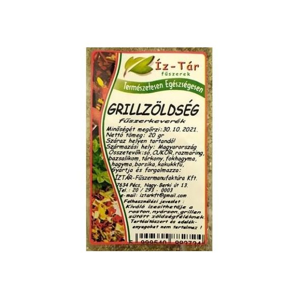 Íz-Tár fűszerkeverék grillzöldség 20 g