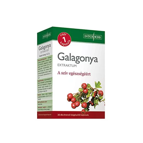 Interherb Galagonya Extraktum 30 db - Bio és natúr étrendkiegészítők