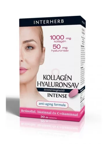 INTERHERB KOLLAGÉN -HYALURONSAV INTENSE TABLE TTA 30 db - Bio és natúr étrendkiegészítők
