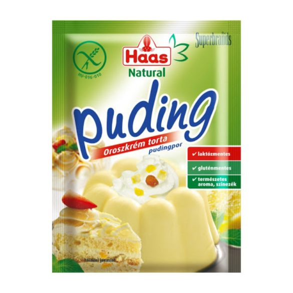 Haas natural pudingpor oroszkrém ízű 40 g